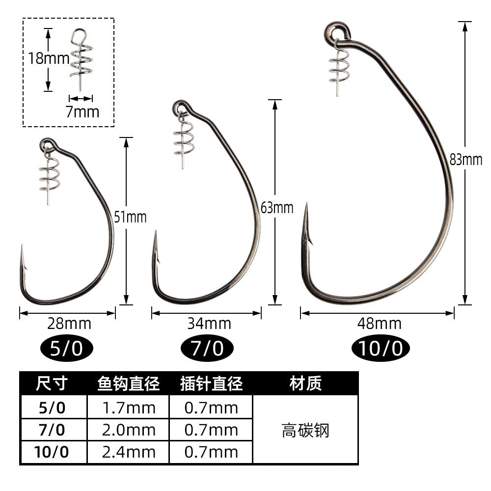 大物 曲柄鉤 5/0 7/0 10/0  帶鉛 魚虎 T尾 台灣現貨 阿蔡路亞 台灣現貨-細節圖4