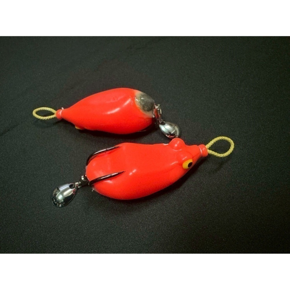 漁獵 尖嘴 一口蛙 一口吞 姆指蛙 雷蛙 改裝 雷強 呆 魚虎 長 14g 55mm 亮片 阿蔡路亞 台灣現貨-細節圖3