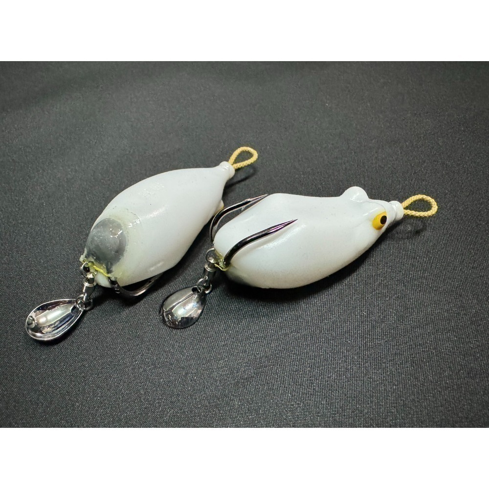 漁獵 尖嘴 一口蛙 一口吞 姆指蛙 雷蛙 改裝 雷強 呆 魚虎 長 14g 55mm 亮片 阿蔡路亞 台灣現貨-規格圖3