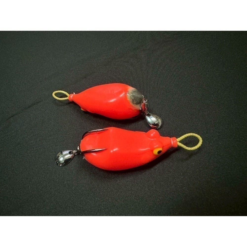 漁獵 尖嘴 一口蛙 一口吞 姆指蛙 雷蛙 改裝 雷強 呆 魚虎 長 14g 55mm 亮片 阿蔡路亞 台灣現貨-規格圖3