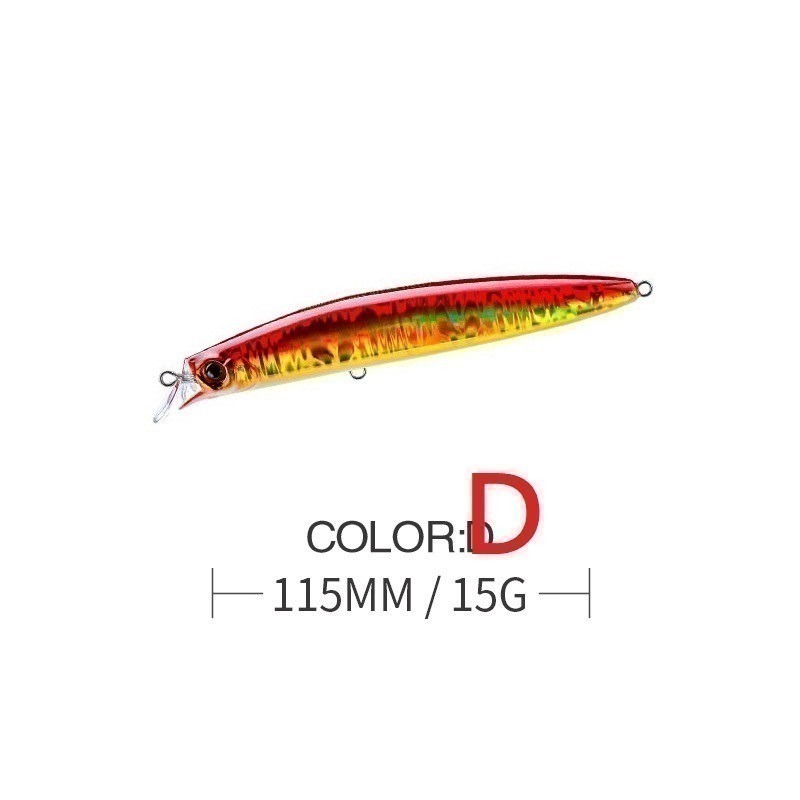 台灣現貨 浮水 9005 斜頭 11cm 15g 魚虎 金目 七星 海鱸 青物 鱸魚 遠投 米諾 阿蔡路亞-規格圖3