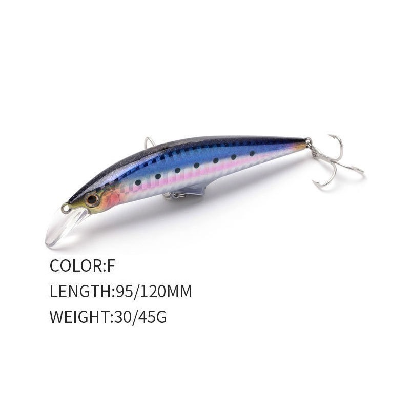 台灣現貨 路亞 海釣 沉水 米諾 假餌 淡水 遠投 120mm 45G 9093 阿蔡路亞-細節圖8