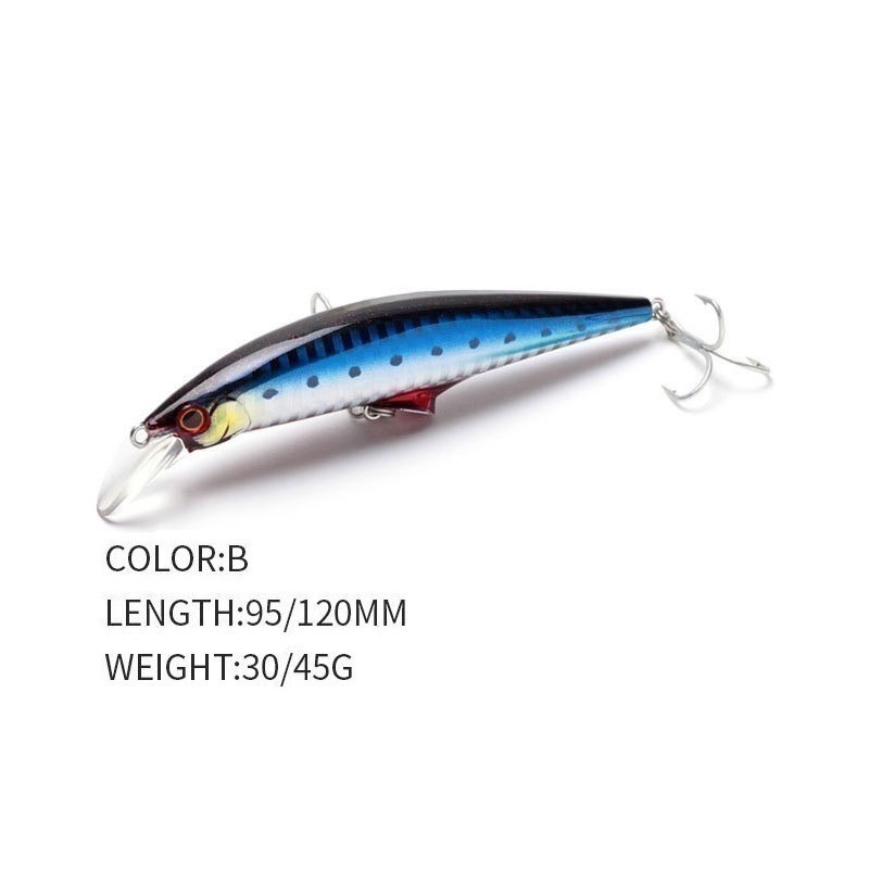 台灣現貨 路亞 海釣 沉水 米諾 假餌 淡水 遠投 120mm 45G 9093 阿蔡路亞-規格圖11