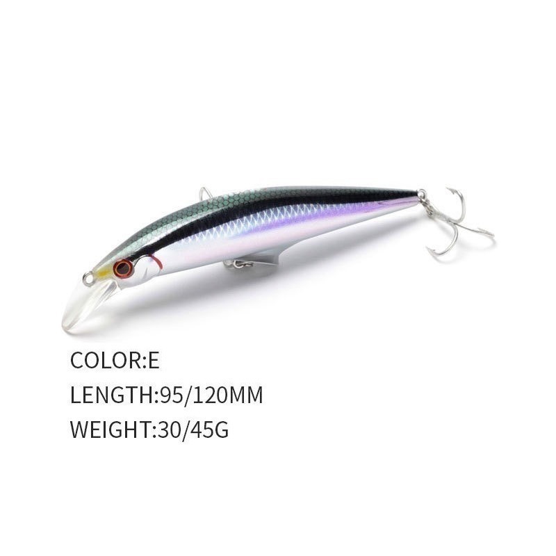 台灣現貨 路亞 海釣 沉水 米諾 假餌 淡水 遠投 120mm 45G 9093 阿蔡路亞-規格圖11