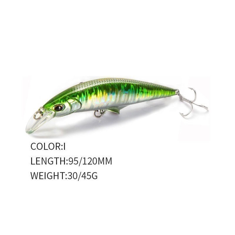 台灣現貨 路亞 海釣 沉水 米諾 假餌 淡水 遠投 120mm 45G 9093 阿蔡路亞-規格圖11