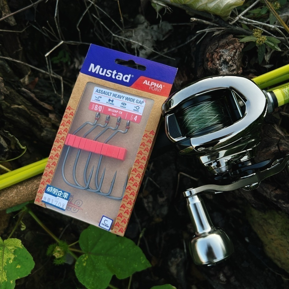 Mustad 慕斯達 2倍 怪物 方形 8/0 曲柄鉤 魚虎 石斑 軟蟲 鉤子 阿蔡路亞 台灣現貨-細節圖2