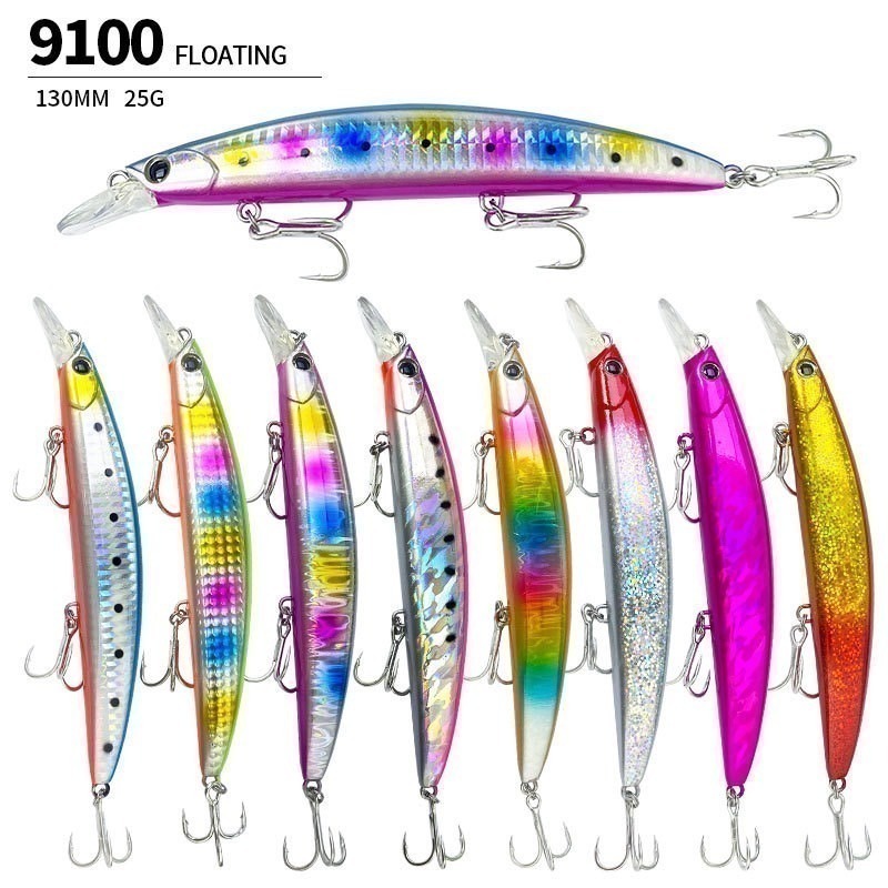 9100 13cm/25g 米諾 浮水 遠投 金目 七星 海鱸 青物 鱸魚 遠投 米諾 響珠 阿蔡路亞 台灣現貨-細節圖2