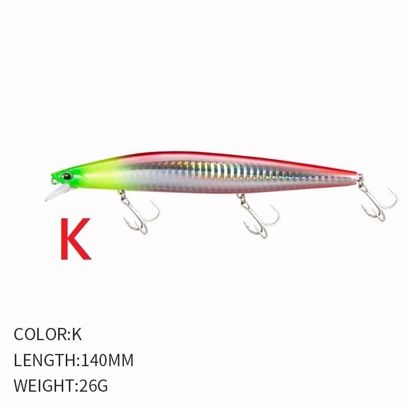 9119 14cm/26g 米諾 沉水 遠投 金目 七星 海鱸 青物 鱸魚 遠投 米諾 響珠 阿蔡路亞 台灣現貨-規格圖7