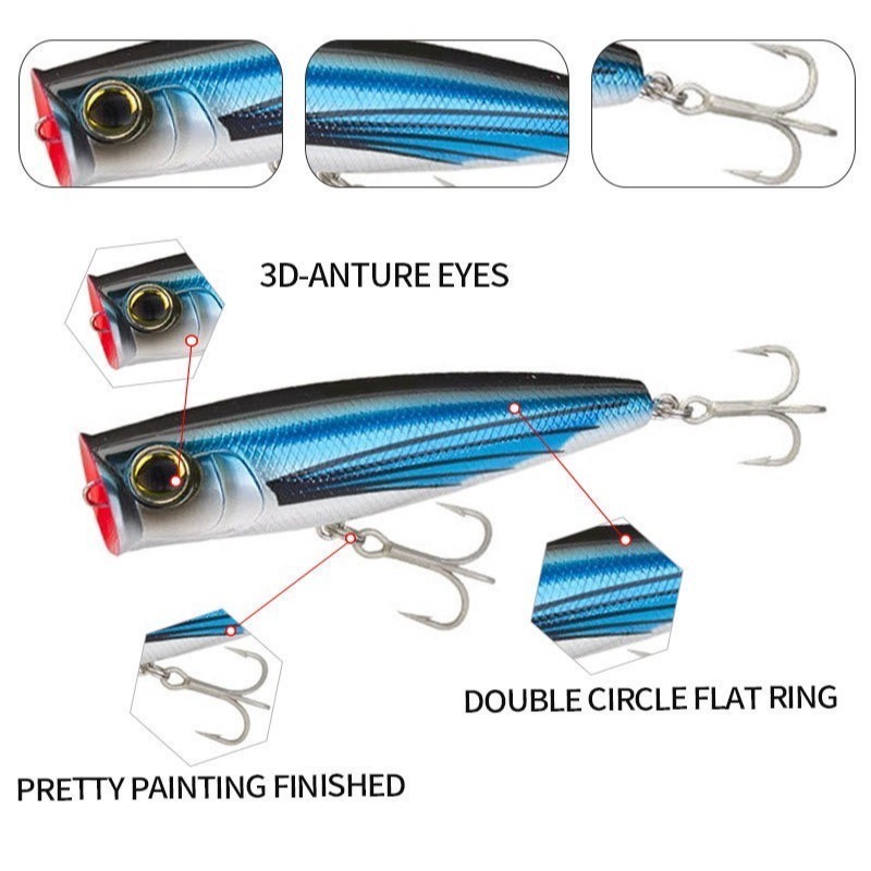 9113 130mm/58g 波趴 波爬 波啪 POPPER 浮水 遠投 硬餌 阿蔡路亞 台灣現貨-細節圖5