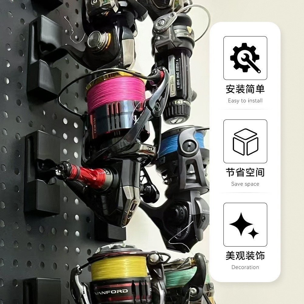 捲線器 掛架 漁輪  收納架 展示架 紡車 鼓式 小烏龜 水滴輪 掛架 洞洞板配件 阿蔡路亞 台灣現貨-細節圖2