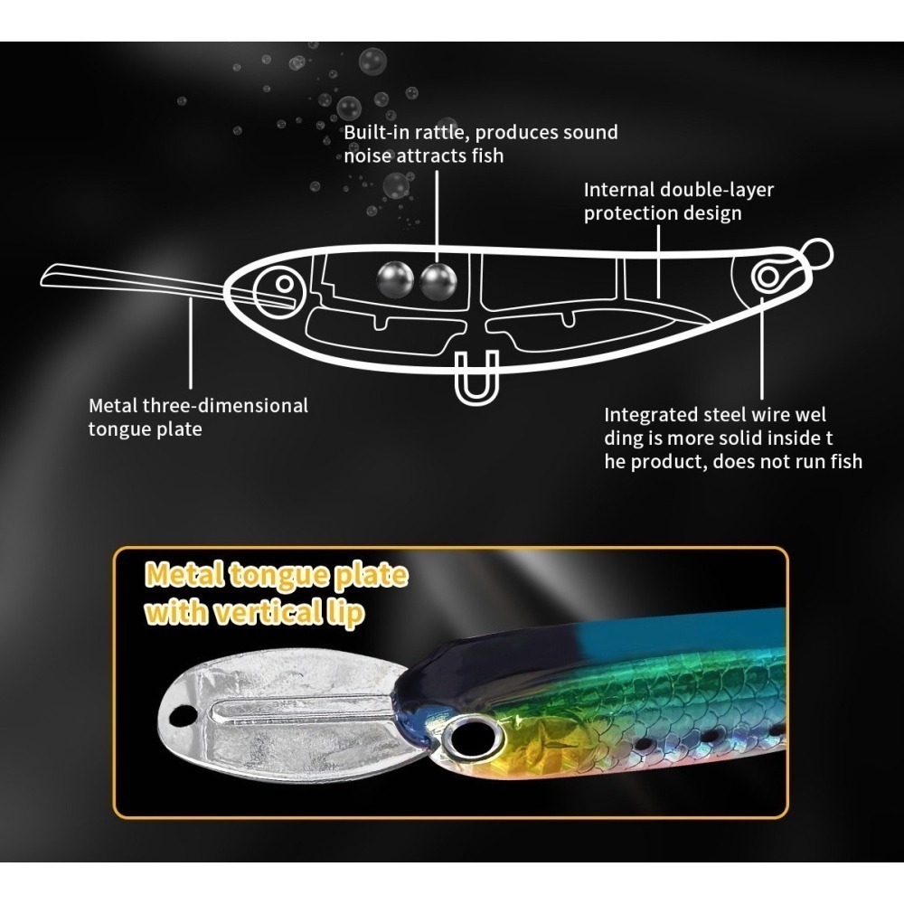 006 金屬舌板 65mm 16g 水表餌 自動鉛筆 上升鉛筆 鉛筆 路亞 假餌 黑格 捲仔 阿蔡路亞 台灣現貨 004-細節圖4