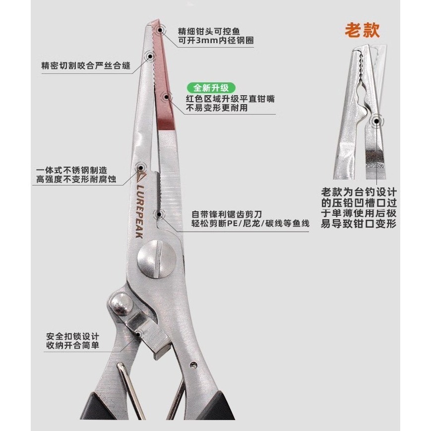 路亞鉗 多功能 PE 釣魚鉗 夾子 魚夾 PE剪刀 摺疊魚刀殺魚刀 阿蔡路亞 台灣現貨-細節圖2
