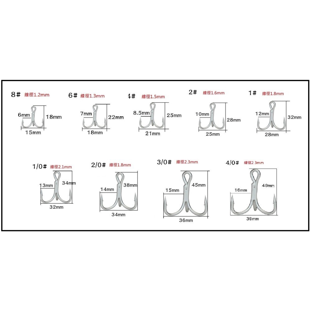 四倍 加強 粗骨 三本鉤 三叉鉤  阿蔡路亞 台灣現貨-細節圖3