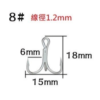 四倍 加強 粗骨 三本鉤 三叉鉤  阿蔡路亞 台灣現貨-規格圖3