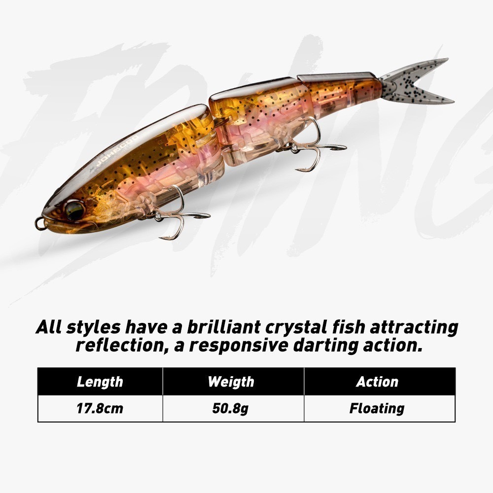 台灣現貨 17.8cmg/50.8g 閃片 浮水 多節魚 3節 米諾 遠投 假餌 船釣 海釣 海鱸 阿蔡路亞-細節圖3