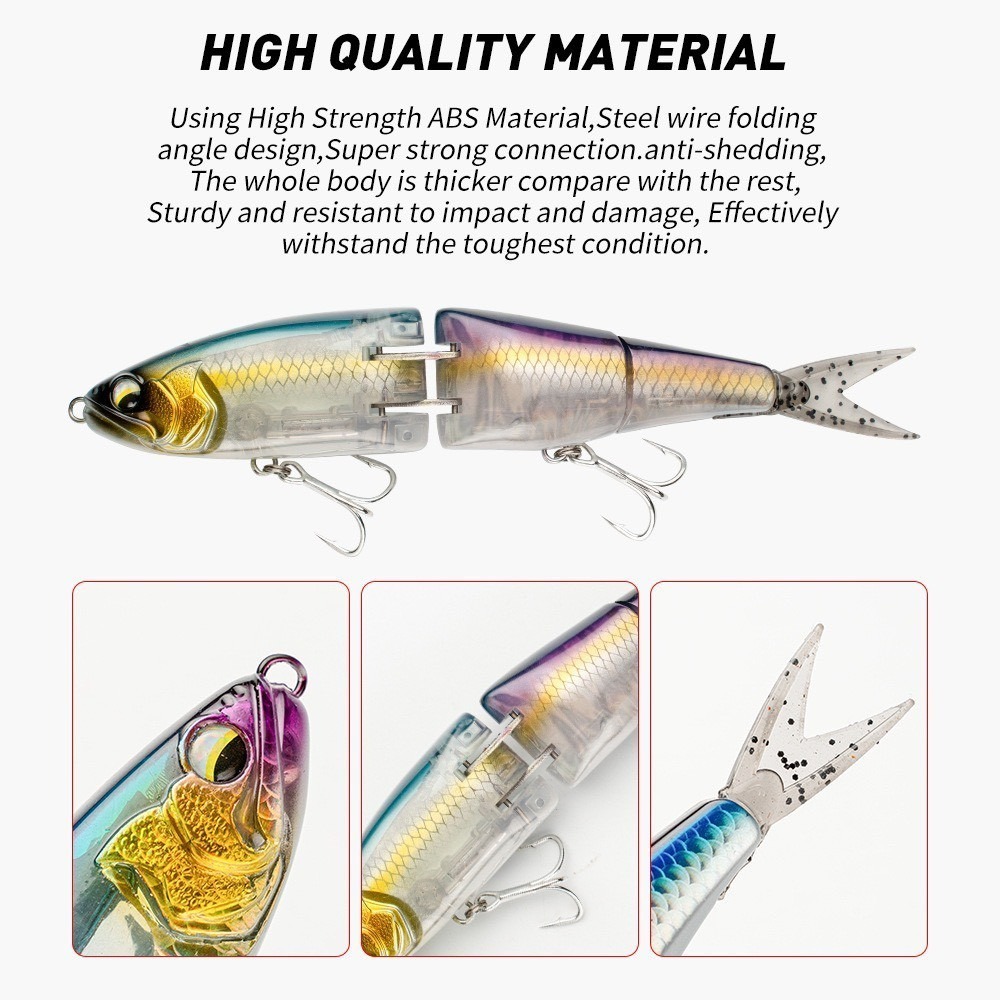 台灣現貨 17.8cmg/50.8g 閃片 浮水 多節魚 3節 米諾 遠投 假餌 船釣 海釣 海鱸 阿蔡路亞-細節圖4