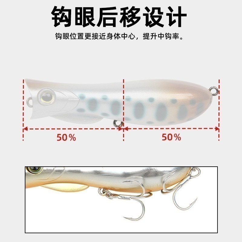 69mm 9.3g  76mm 12.5g 波趴 波爬 波啪 POPPER 浮水 微拋 黑格 捲仔 阿蔡路亞 台灣現貨-細節圖3