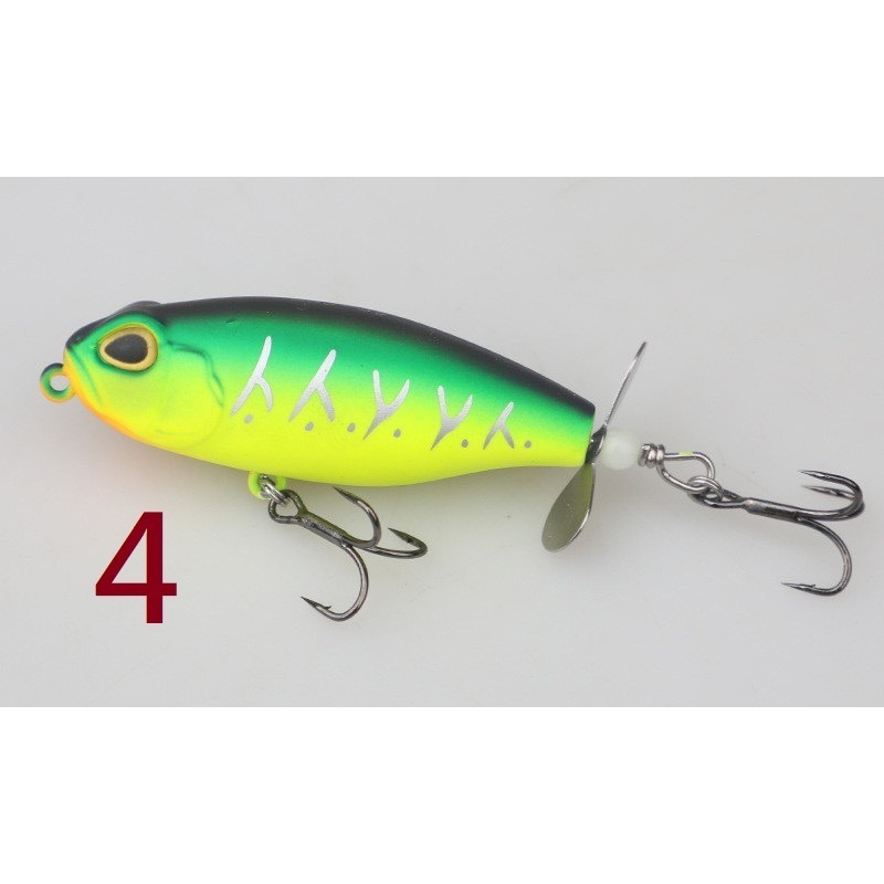 6cm 8g 拖拉機 螺旋漿鉛筆 黑格 捲仔 水面 阿蔡路亞 台灣現貨-規格圖5