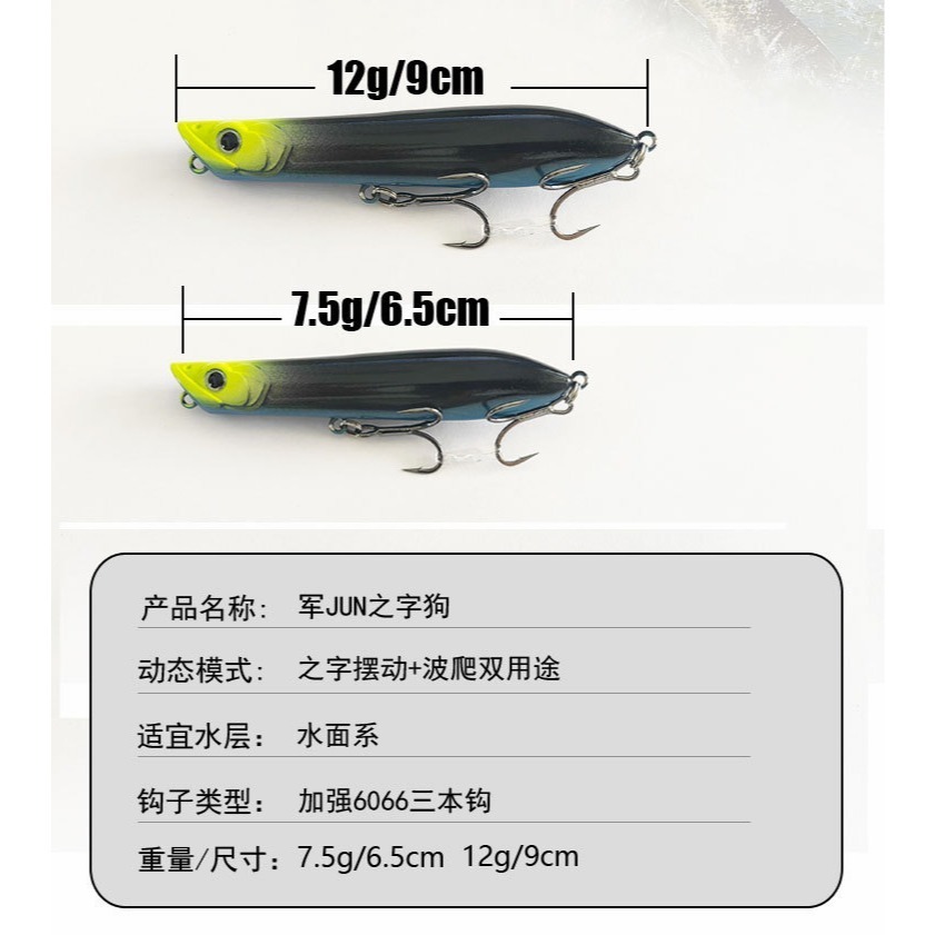 黑格 黑鯛 捲仔  呆 鱸魚 Z子狗 鉛筆  遠投 浮水鉛筆 假餌 路亞  硬餌 阿蔡路亞 台灣現貨-細節圖2