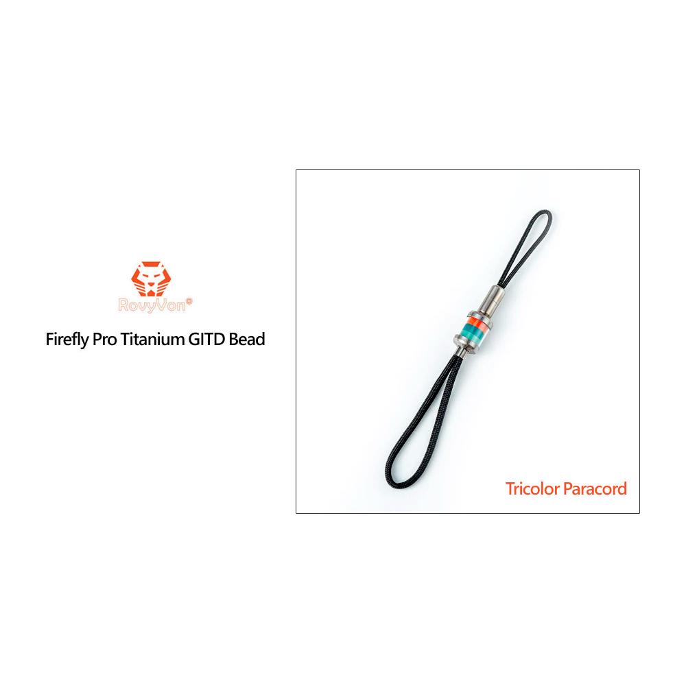 RovyVon FIREFLY PRO EDC 螢光鈦珠傘繩吊飾(TRICOLOR 橘藍淺藍款)-細節圖2