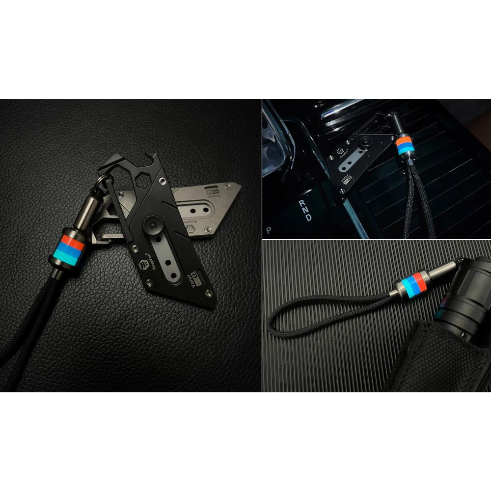 RovyVon FIREFLY PRO EDC 螢光鈦珠傘繩吊飾(TRICOLOR 橘藍淺藍款)-細節圖3