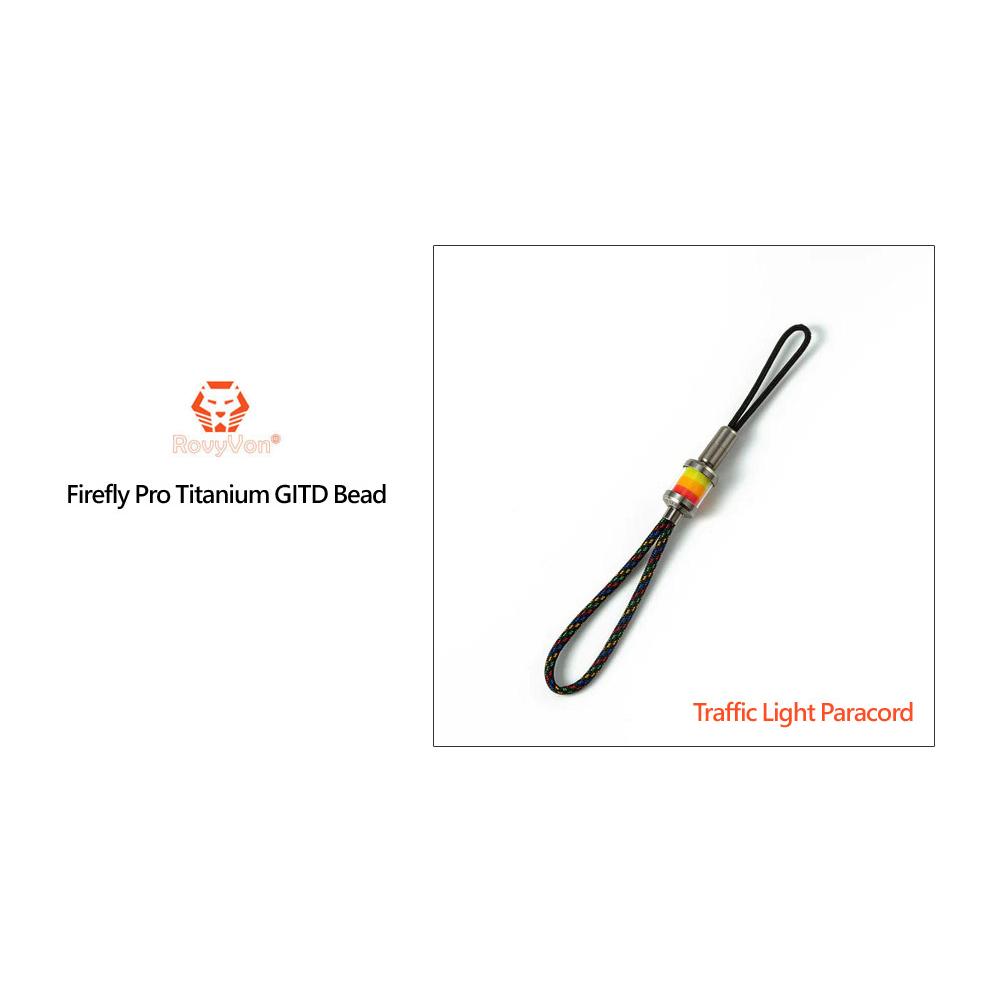 RovyVon FIREFLY PRO EDC 螢光鈦珠傘繩吊飾(TRAFFIC LIGHT紅黃綠款)-細節圖2