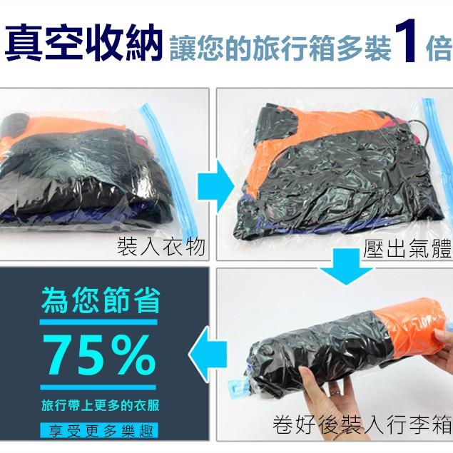 免抽氣壓縮袋 真空壓縮袋 衣服棉被收納袋 行李箱搬家整理 棉被壓縮袋 防塵防潮防霉 收納王 手捲式真空袋 收納袋 旅行袋-細節圖6
