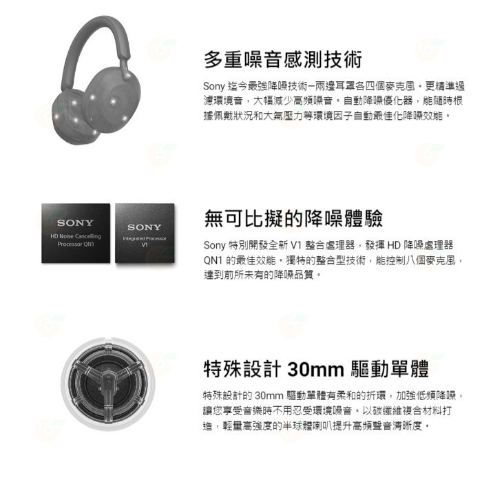 附便攜包 🎧 SONY WH-1000XM5 耳罩式 無線藍牙耳機 台灣索尼公司貨 自動降噪 超高續航-細節圖3