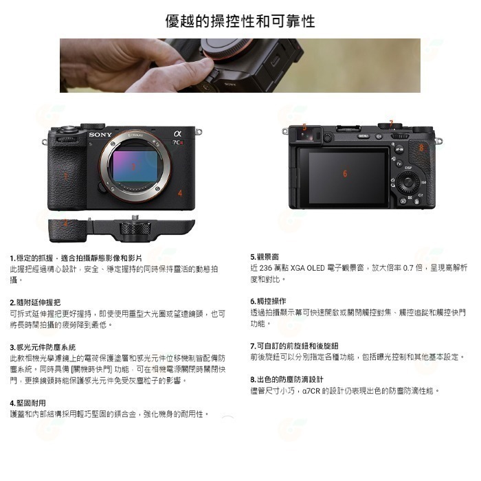 ⭐ 送註冊禮 SONY A7CR Body 可換鏡頭全片幅相機 單機身 台灣索尼公司貨 a7CR 錄影 攝影 Vlog-細節圖6