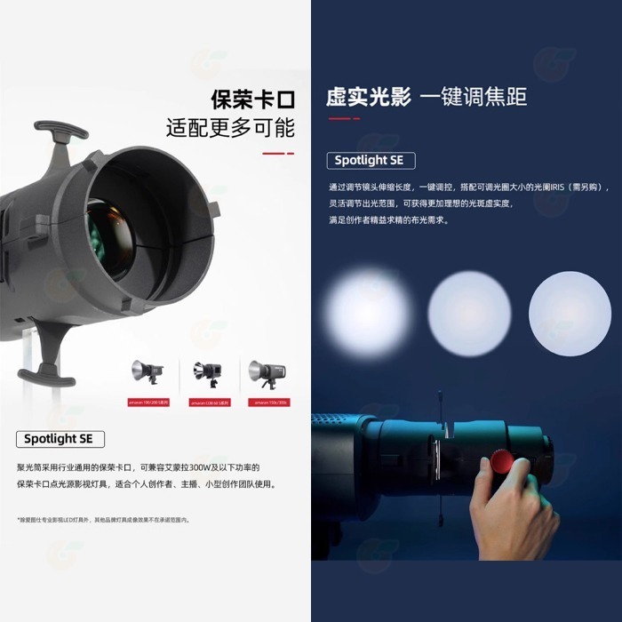 愛圖仕 Aputure amaran Spotlight SE 19度 36度 Lens 聚光筒套組 聚光燈 投影片-細節圖4