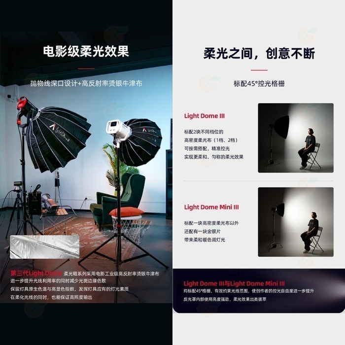 附網格 愛圖仕 Aputure Light Dome II III mini II III 拋物線柔光罩 公司貨 柔光箱-細節圖4