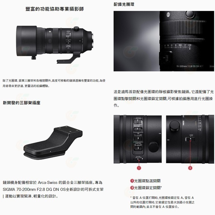 SIGMA 70-200mm F2.8 DG DN OS Sports 望遠變焦鏡頭 公司貨 SONY E-MOUNT-細節圖5