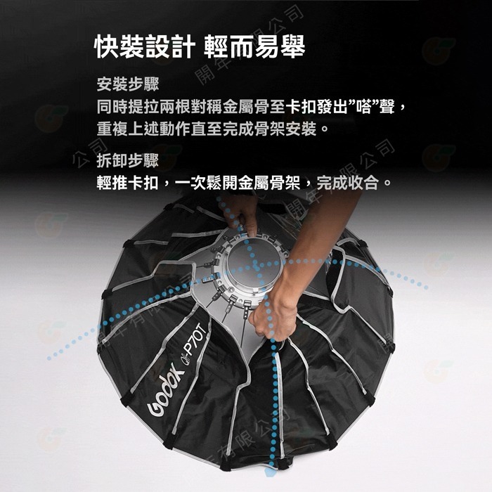 神牛 Godox QR-P90T 60cm 70cm 90cm 120cm 150cm 快裝淺口拋物線柔光罩 保榮卡口-細節圖4