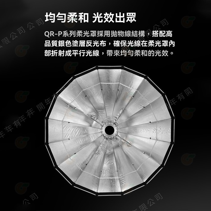 神牛 Godox QR-P90T 60cm 70cm 90cm 120cm 150cm 快裝淺口拋物線柔光罩 保榮卡口-細節圖5
