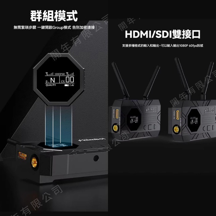 SHIMBOL ZO1000 HDMI SDI 無線圖傳系統 公司貨 一發兩收 群組模式 UVC輸出 全鋁合金 低功耗-細節圖3