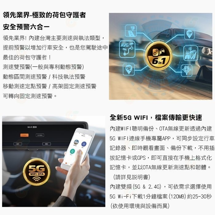 送64G卡 Mio MiVue R850D 電子後視鏡行車記錄器 SONY星光級 WiFi GPS 公司貨 智慧聲控-細節圖6