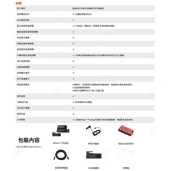 送128G Mio MiVue 955W + E60 955WD 雙鏡頭行車紀錄器 公司貨 GPS 區間測速 安全預警-細節圖8