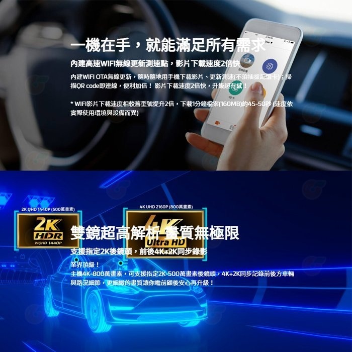 送記憶卡 Mio MiVue 955W 行車紀錄器 公司貨 GPS WIFI 區間測速 安全預警 4K 聲控 駐車模式-細節圖4