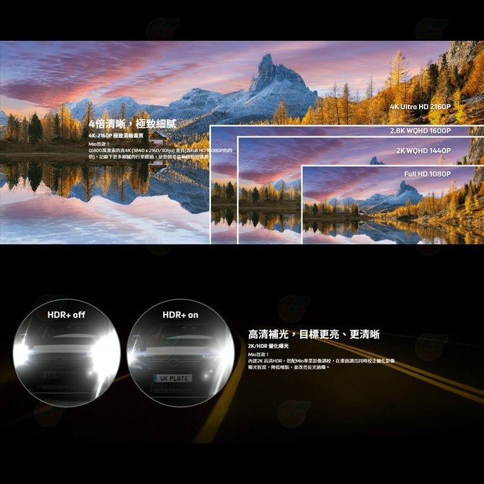 送記憶卡 Mio MiVue 887 GPS行車紀錄器 公司貨 4K 高速錄影 安全預警 測速預警 行車記錄器-細節圖2