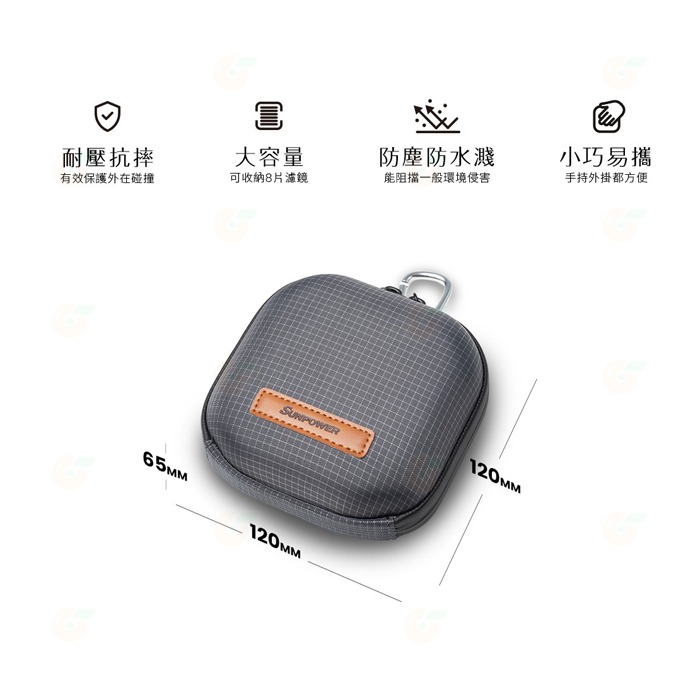 ⭐ SUNPOWER SPUX 003 005 多功能濾鏡包 圓形 方形 收納包 硬殼配件包 鏡片袋 UV镜 偏光鏡 用-細節圖6