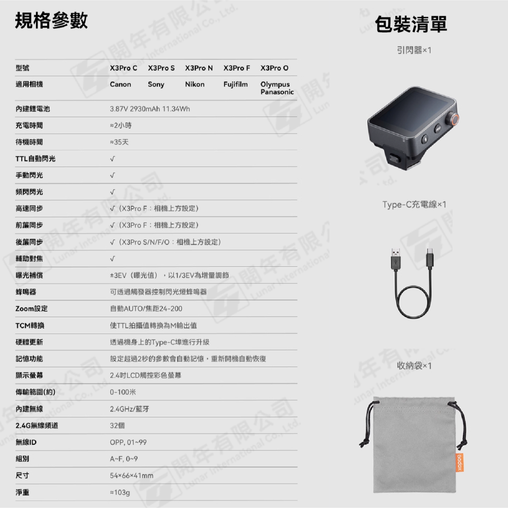 ⭐ 神牛 Godox X3 X3pro TTL 觸控式螢幕無線引閃器 閃光燈發射器 適用 Canon Nikon-細節圖11
