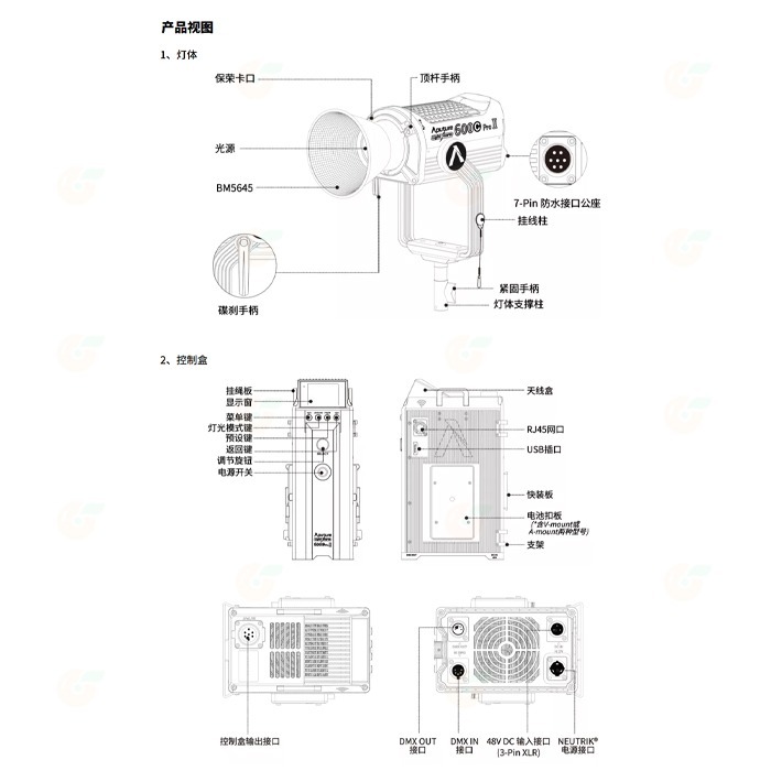 愛圖仕 Aputure 光風暴 LS 600c Pro II 專業版 二代 RGB LED 影視燈 聚光燈 攝影棚 棚燈-細節圖7