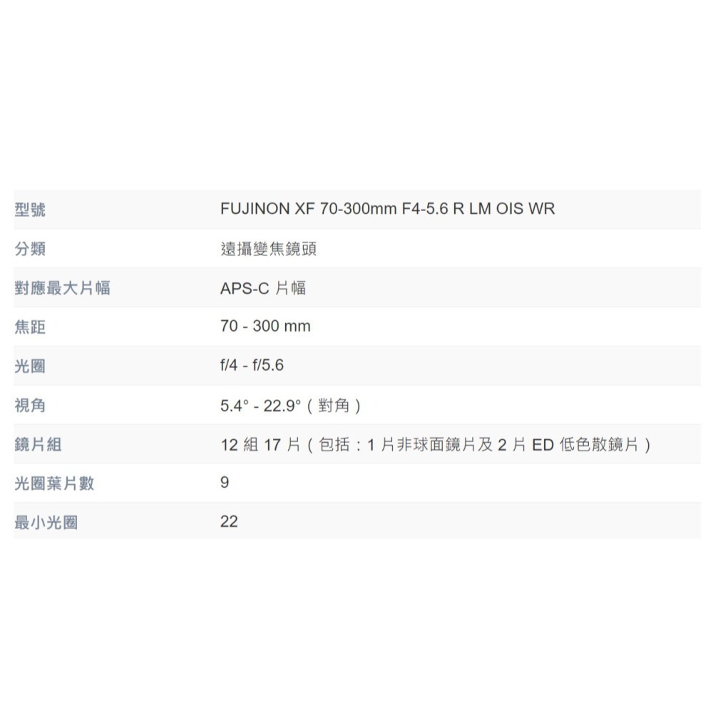 富士 FUJIFILM XF 70-300mm F4-5.6 R LM OIS WR 望遠鏡頭 恆昶公司貨 70-300-細節圖3