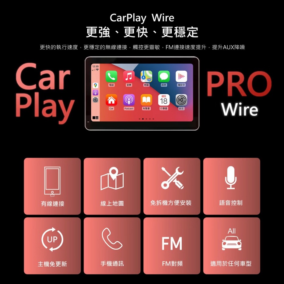 CORAL CarPlay Pro A 有線 可攜式 車用導航資訊娛樂整合系統 公司貨 Android iOS 鏡像輸出-細節圖3