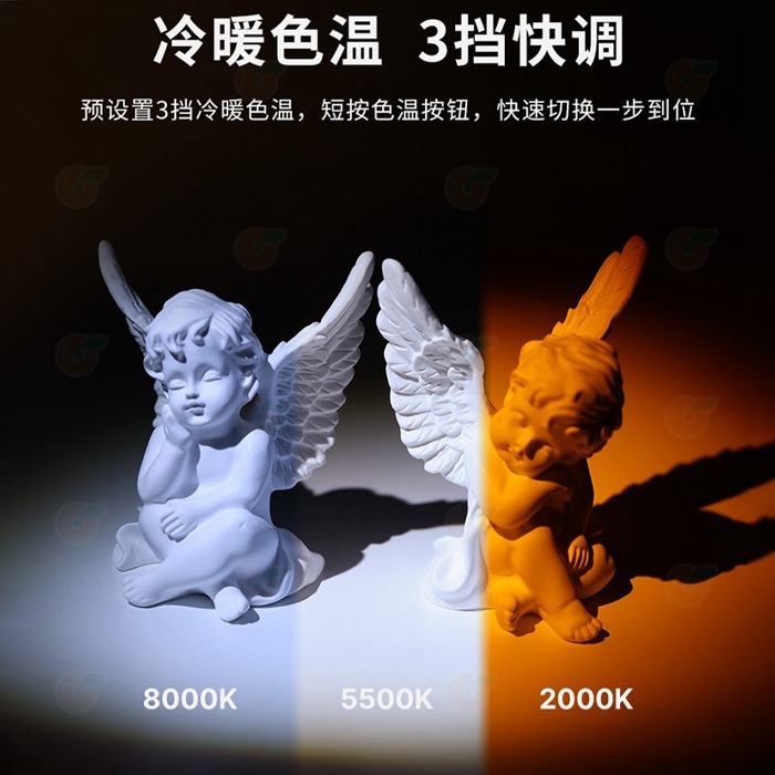 ⚡ 附柔光罩 Ulanzi LM07 5W 攝影手電筒 雙色溫 伸縮變焦 打光燈 人像攝影 效果光 補光燈 束光筒-細節圖3