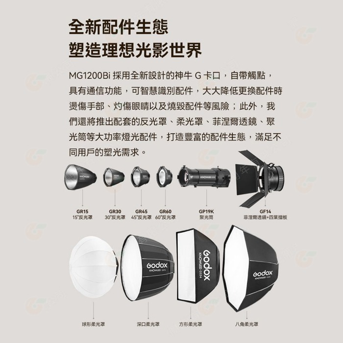 ⭐ 神牛 Godox 諾力 MG1200Bi 雙色溫 LED持續燈 公司貨 IP54防水 多種操控 補光燈 攝影燈-細節圖8