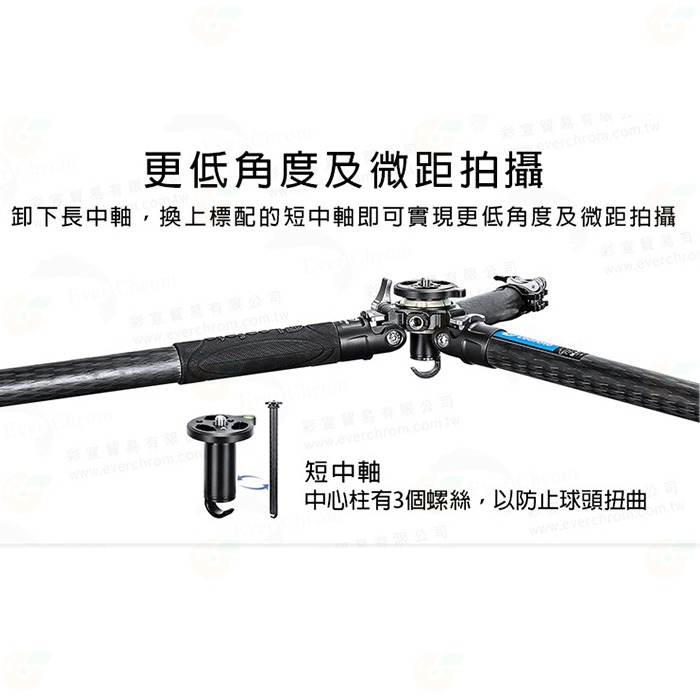 徠圖 Leofoto LV-284C 扳扣碳纖維四節三腳架 公司貨 載重10kg 最高1500mm-細節圖4