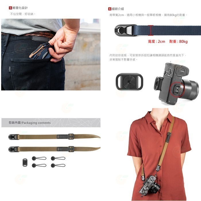 🔥 PEAK DESIGN LEASH 快裝潮流背帶 公司貨 快槍手 多用途 快扣 速拆背帶 單眼相機肩帶 頸帶-細節圖5