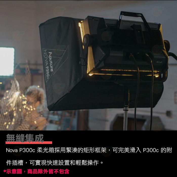 愛圖仕 Aputure NOVA P300C 柔光罩 公司貨 含蜂巢 柔光箱 攝影棚 棚燈 網格 控光 補光燈-細節圖3