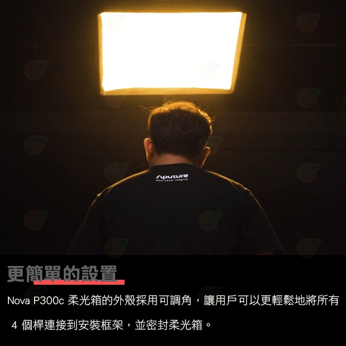 愛圖仕 Aputure NOVA P300C 柔光罩 公司貨 含蜂巢 柔光箱 攝影棚 棚燈 網格 控光 補光燈-細節圖4